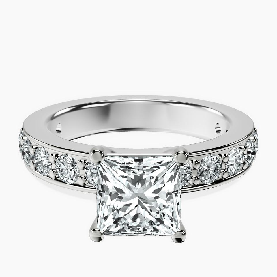 Platinum Adele Side Stone Lab Diamond Ring front image