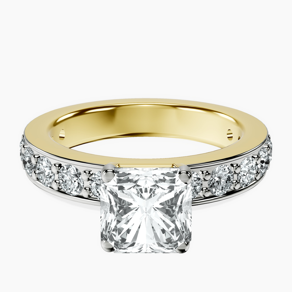 14ct Yellow Gold Adele Side Stone Lab Diamond Ring front image