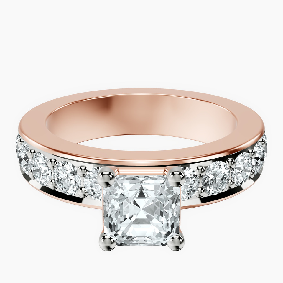 10kt Rose Gold Alfreda Half Eternity Lab Diamond Ring front image