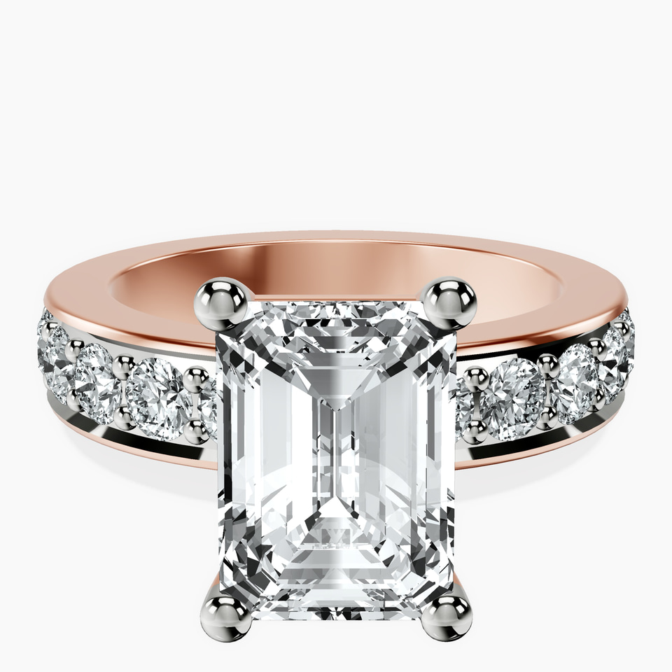 18kt Rose Gold Alfreda Half Eternity Lab Diamond Ring front image