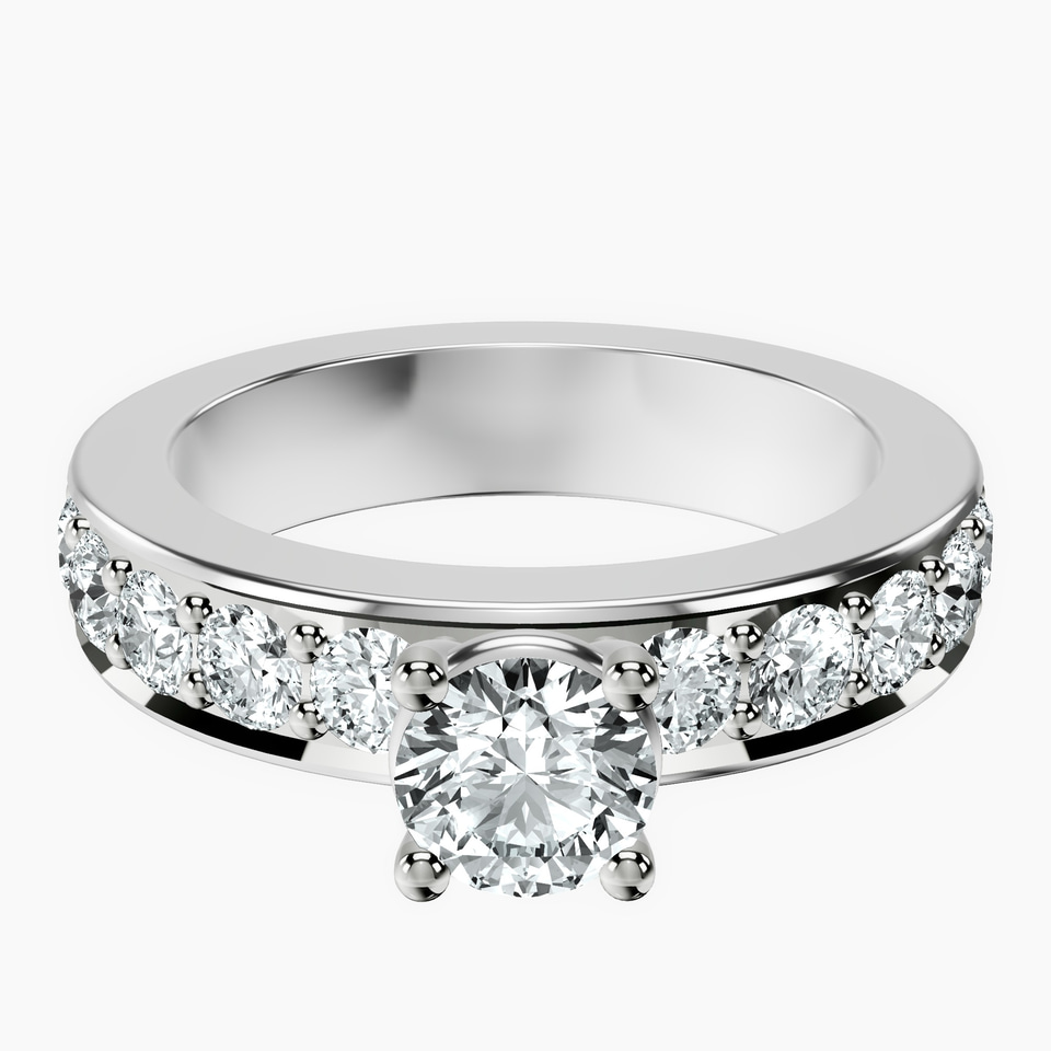 10kt White Gold Alfreda Half Eternity Lab Diamond Ring front image