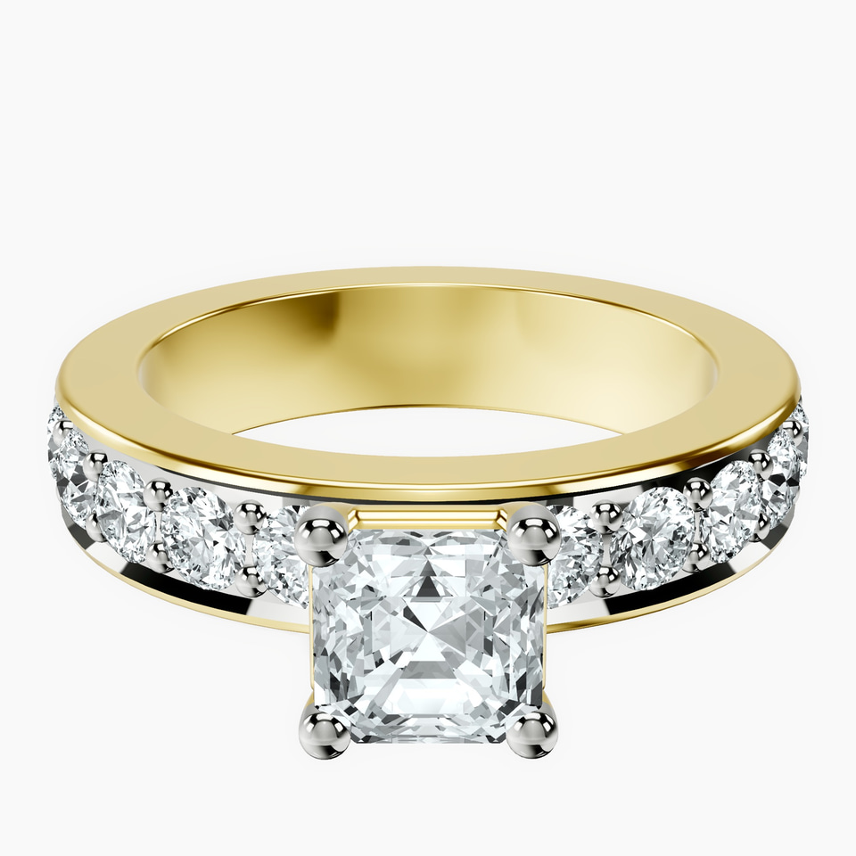 10kt Yellow Gold Alfreda Half Eternity Lab Diamond Ring front image