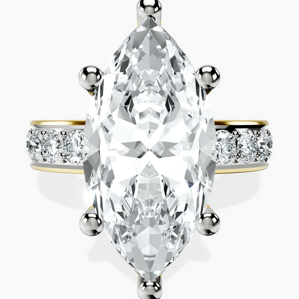 14kt Yellow Gold Alfreda Half Eternity Lab Diamond Ring front image