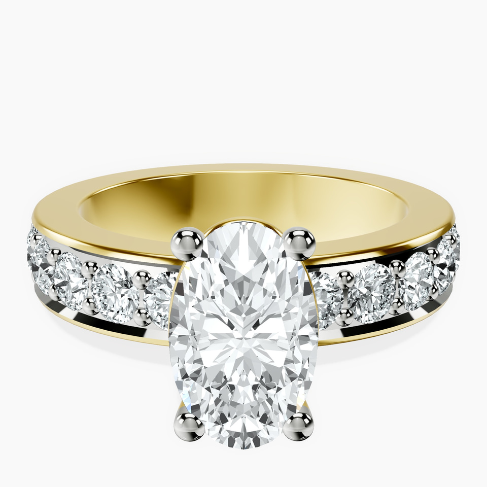 9ct Yellow Gold Alfreda Half Eternity Lab Diamond Ring front image