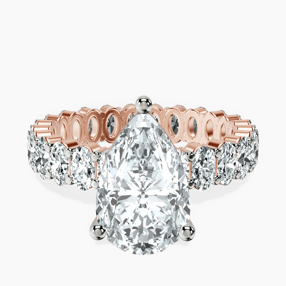 10kt Rose Gold Celeste Side Oval Lab Diamond Eternity Ring front image