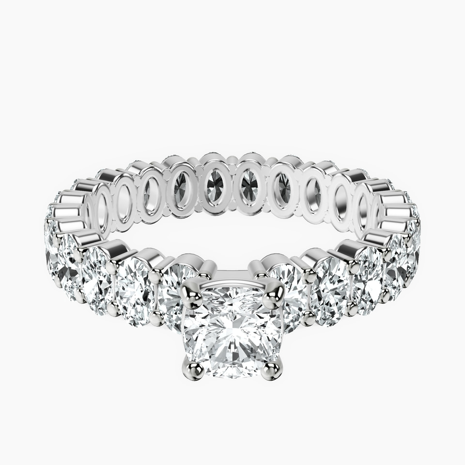 18kt White Gold Celeste Side Oval Lab Diamond Eternity Ring front image