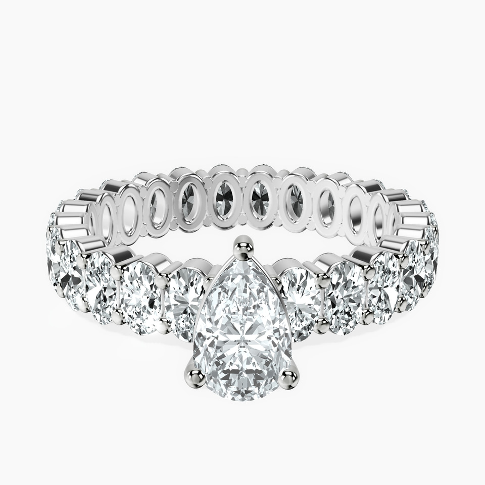 Platinum Celeste Side Oval Lab Diamond Eternity Ring front image