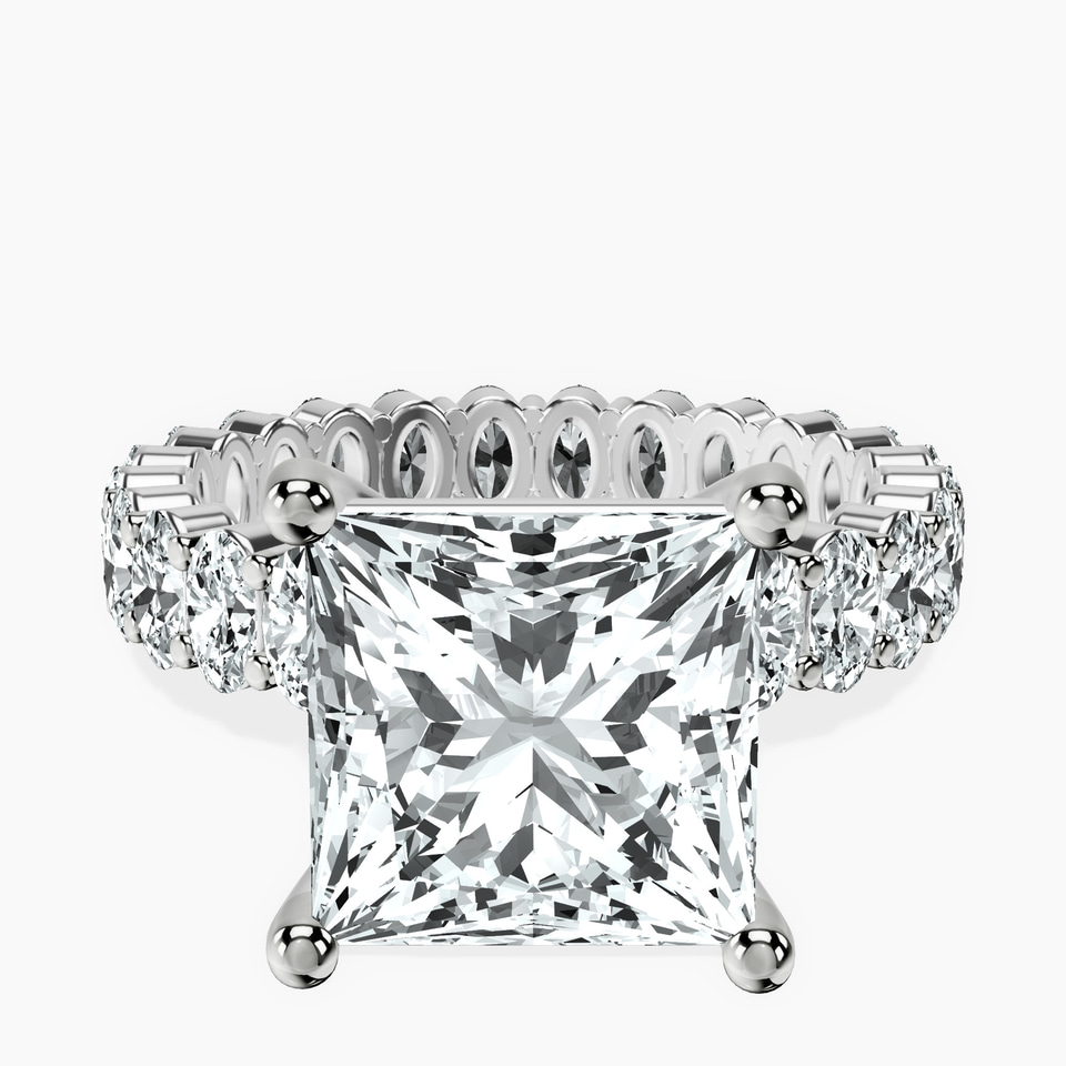 18kt White Gold Celeste Side Oval Lab Diamond Eternity Ring front image