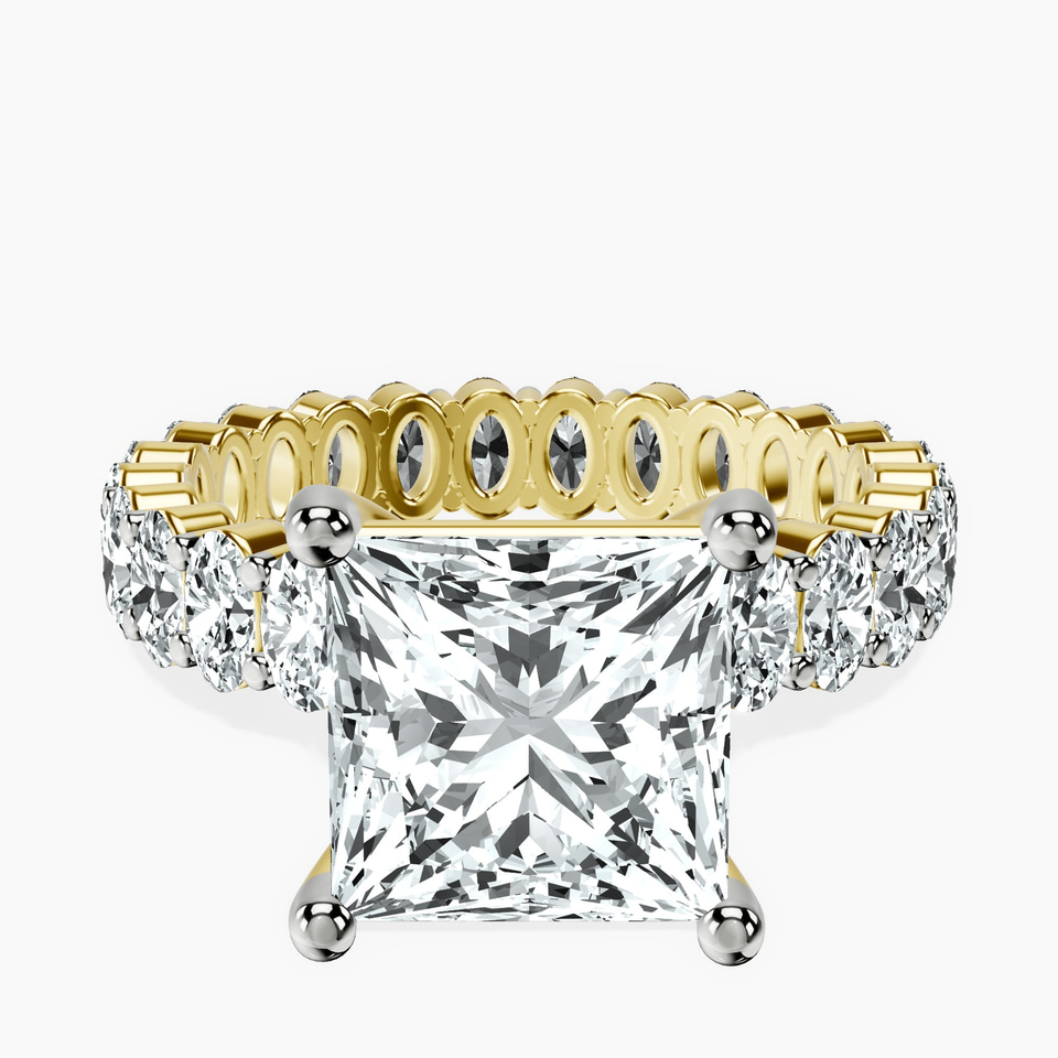 18kt Yellow Gold Celeste Side Oval Lab Diamond Eternity Ring front image