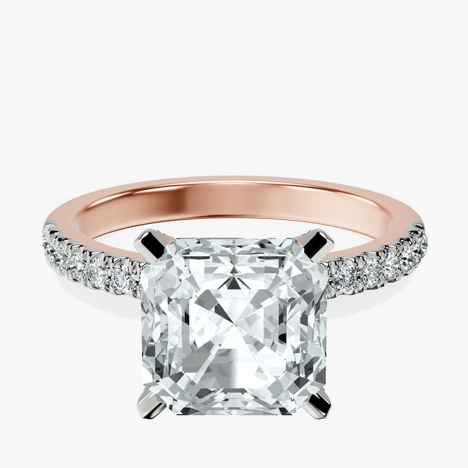 18kt Rose Gold Sara Tapered Eternity Lab Diamond Ring front image