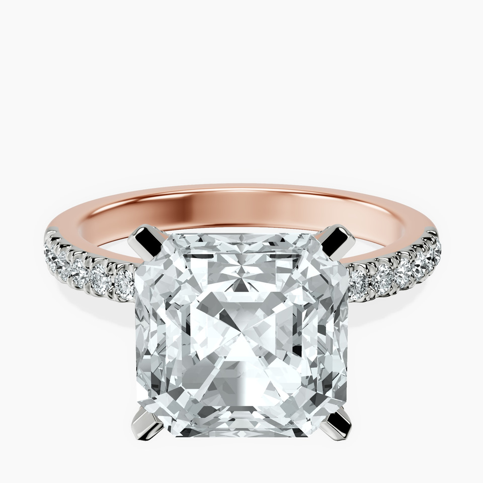 14kt Rose Gold Sara Tapered Eternity Lab Diamond Ring front image