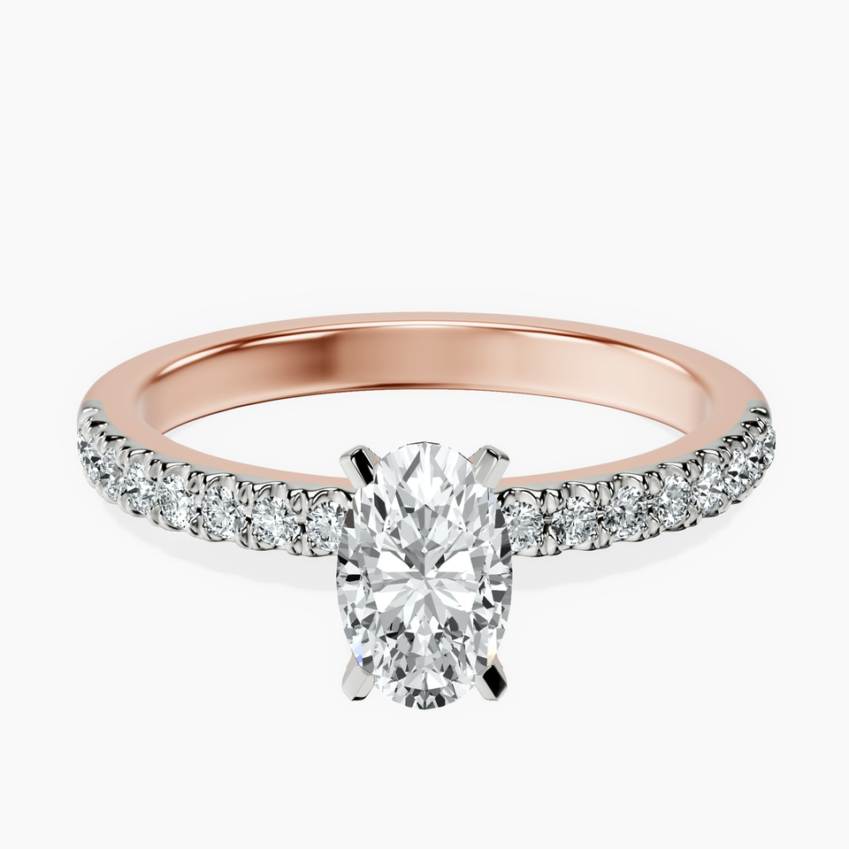 18kt Rose Gold Sara Tapered Eternity Lab Diamond Ring front image