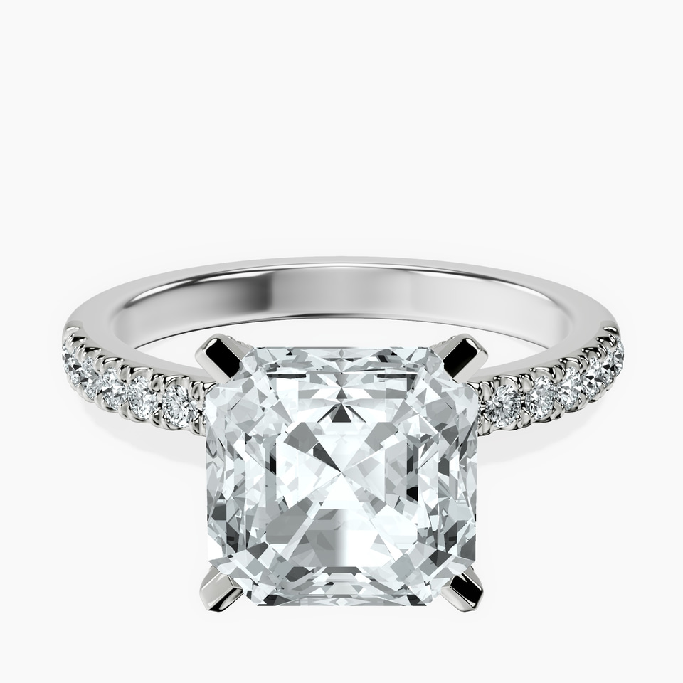 10kt White Gold Sara Tapered Eternity Lab Diamond Ring front image
