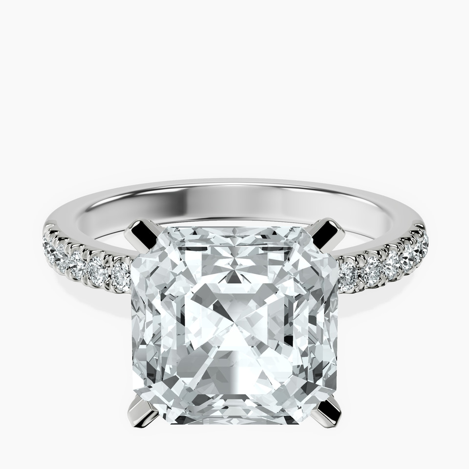 10kt White Gold Sara Tapered Eternity Lab Diamond Ring front image