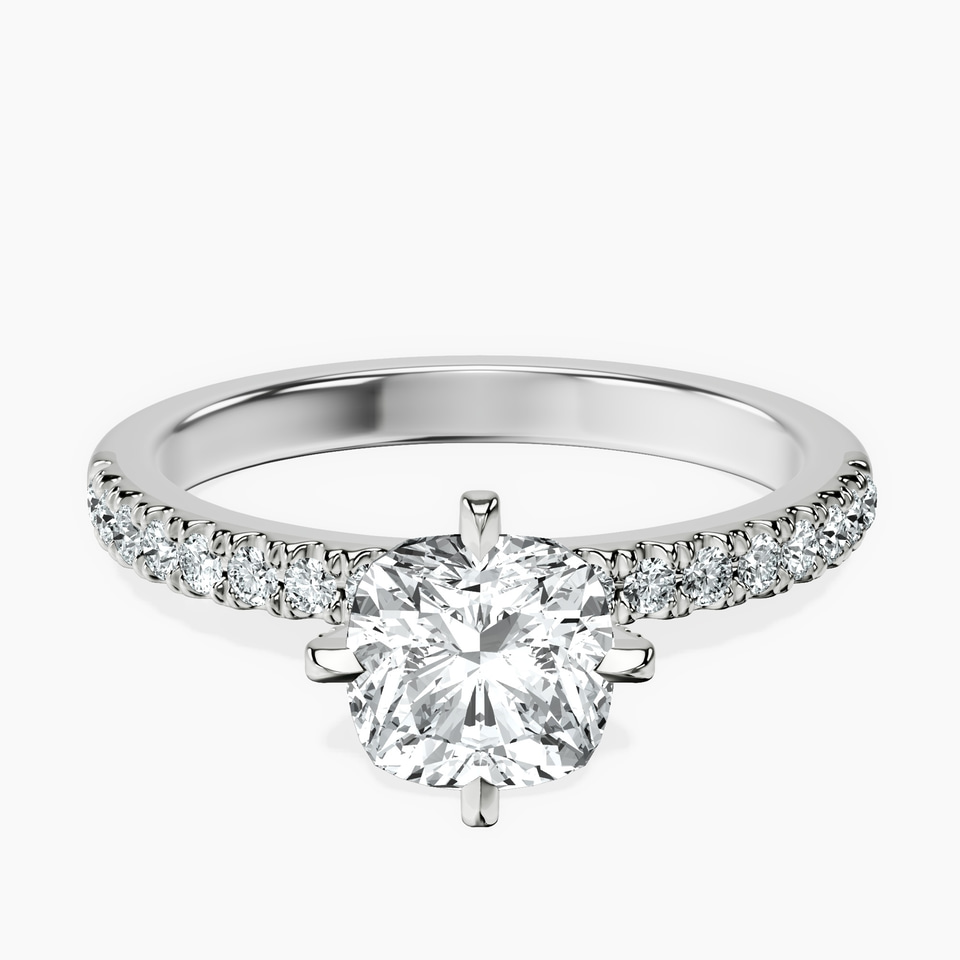 10kt White Gold Sara Tapered Eternity Lab Diamond Ring front image