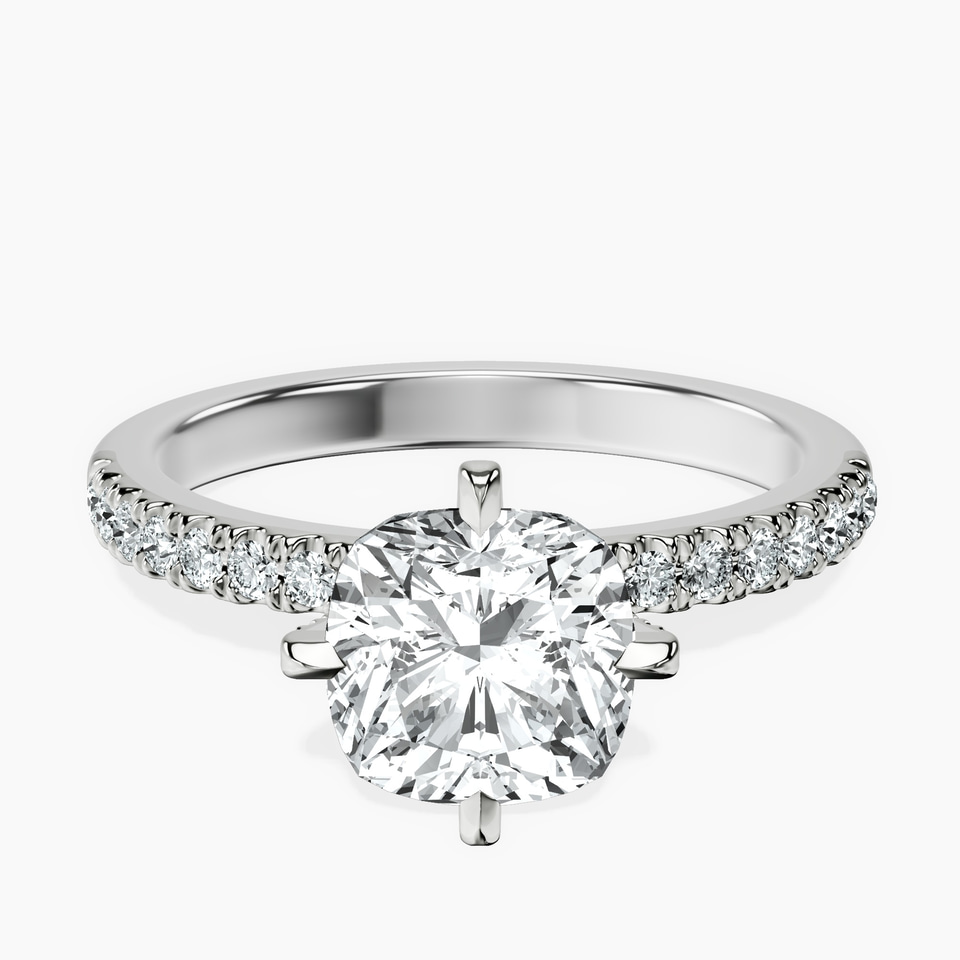 9ct White Gold Sara Tapered Eternity Lab Diamond Ring front image