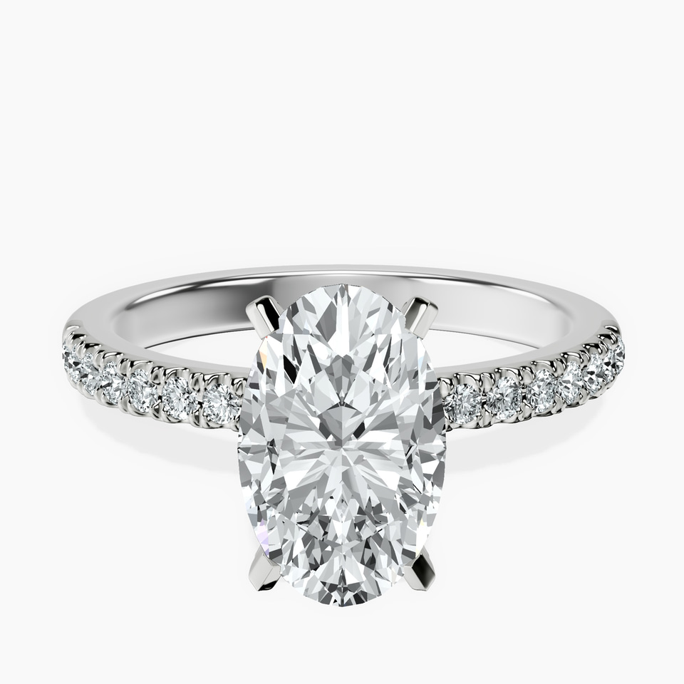 9ct White Gold Sara Tapered Eternity Lab Diamond Ring front image