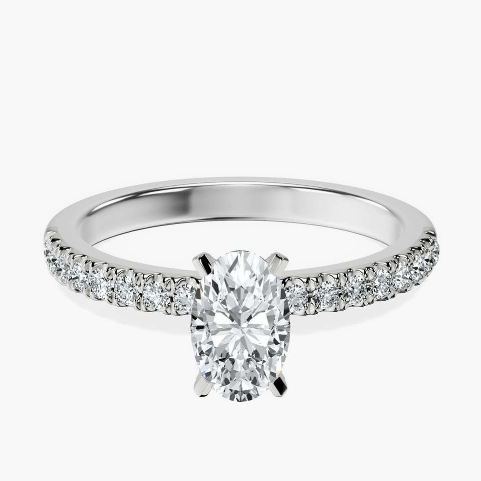 10kt White Gold Sara Tapered Eternity Lab Diamond Ring front image