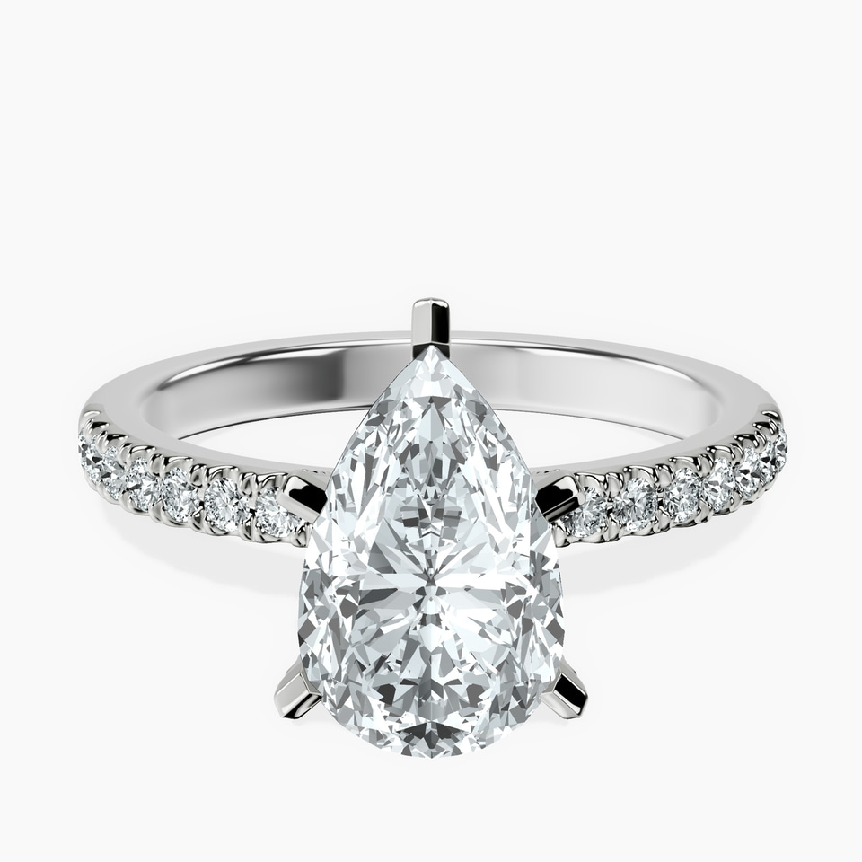 9ct White Gold Sara Tapered Eternity Lab Diamond Ring front image