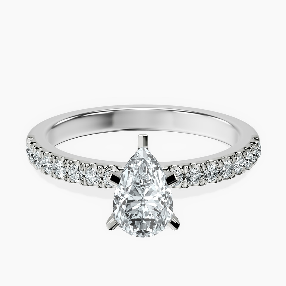 10kt White Gold Sara Tapered Eternity Lab Diamond Ring front image