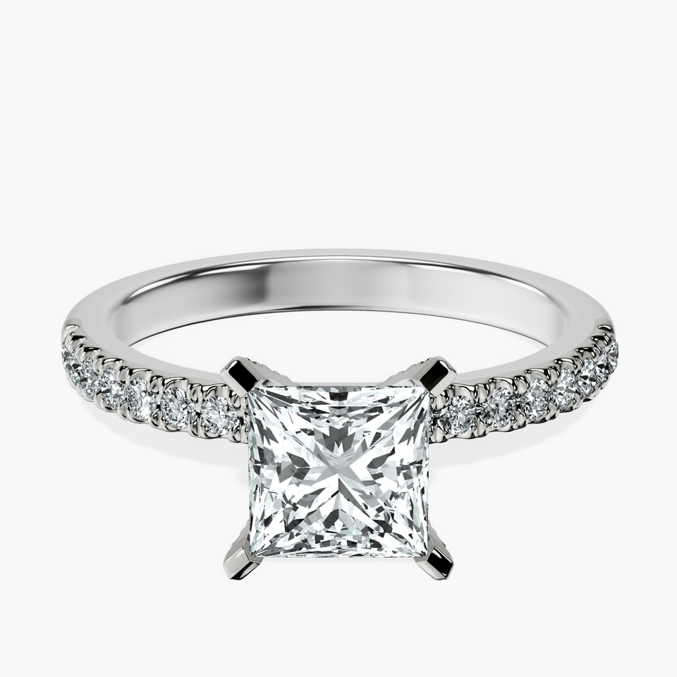 10kt White Gold Sara Tapered Eternity Lab Diamond Ring front image