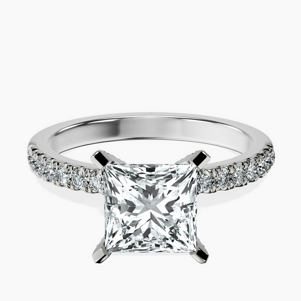 9ct White Gold Sara Tapered Eternity Lab Diamond Ring front image