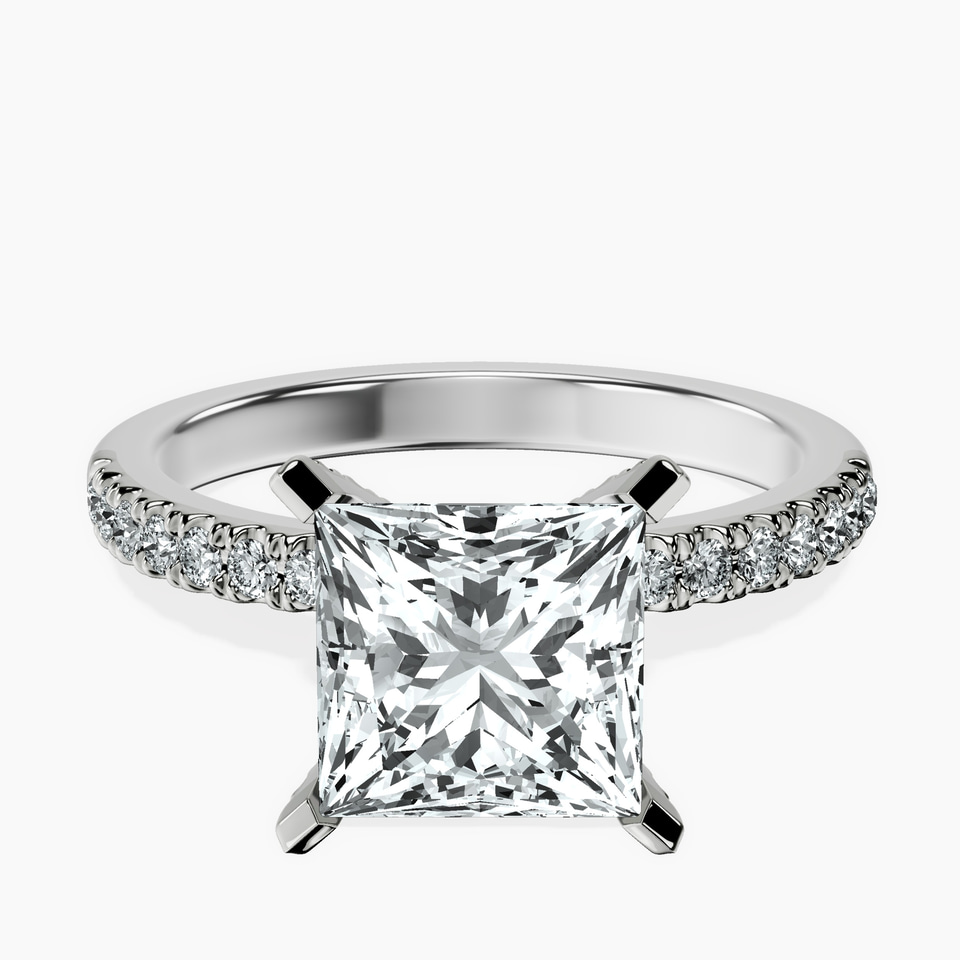 Platinum Sara Tapered Eternity Lab Diamond Ring front image
