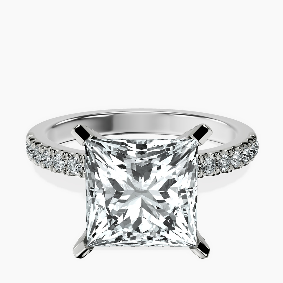 Platinum Sara Tapered Eternity Lab Diamond Ring front image