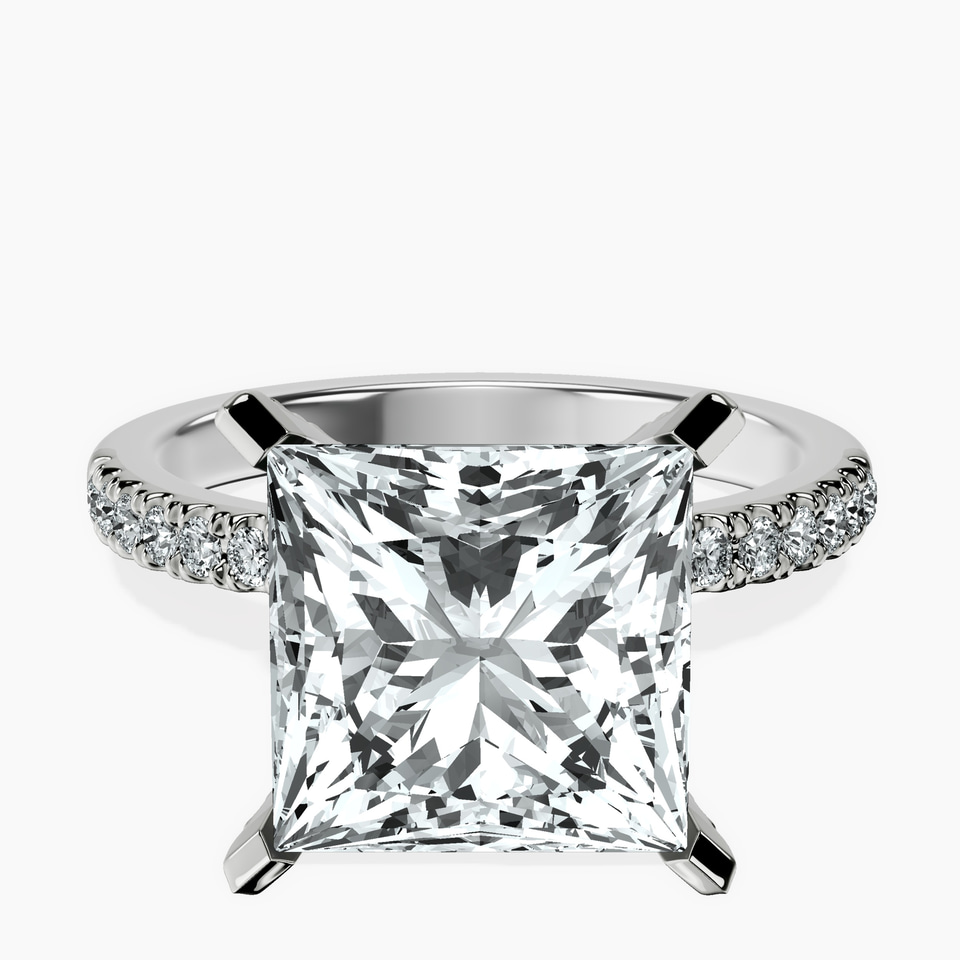 10kt White Gold Sara Tapered Eternity Lab Diamond Ring front image