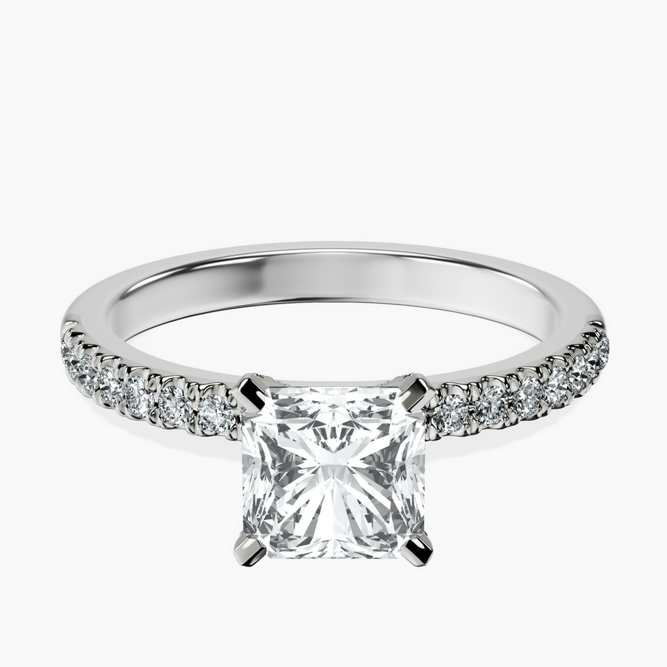 10kt White Gold Sara Tapered Eternity Lab Diamond Ring front image