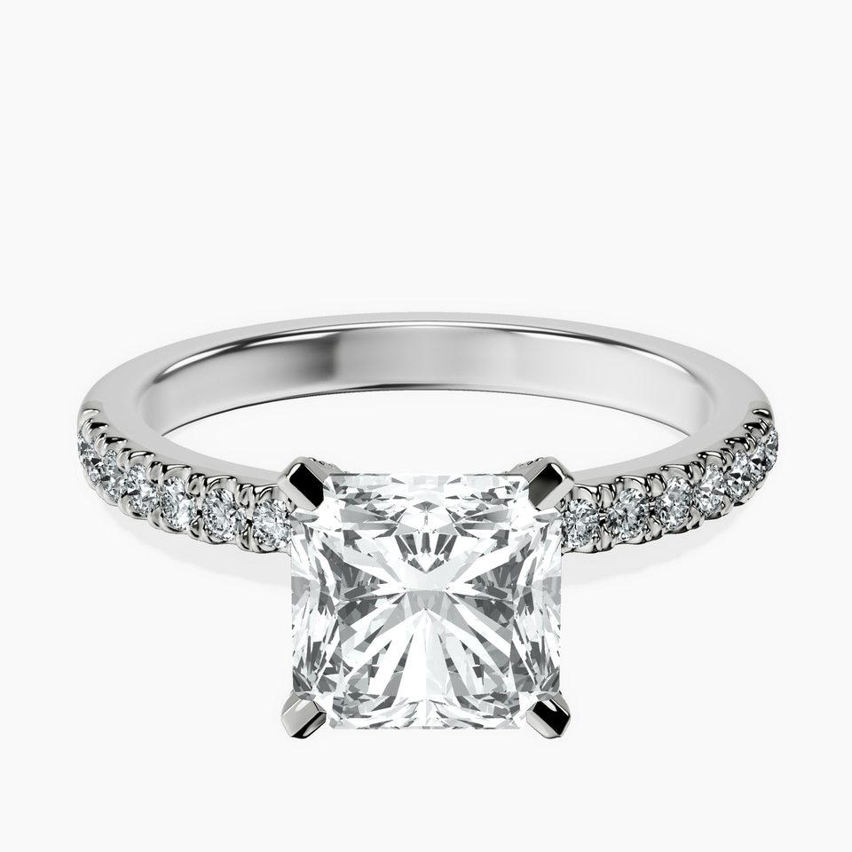 9ct White Gold Sara Tapered Eternity Lab Diamond Ring front image