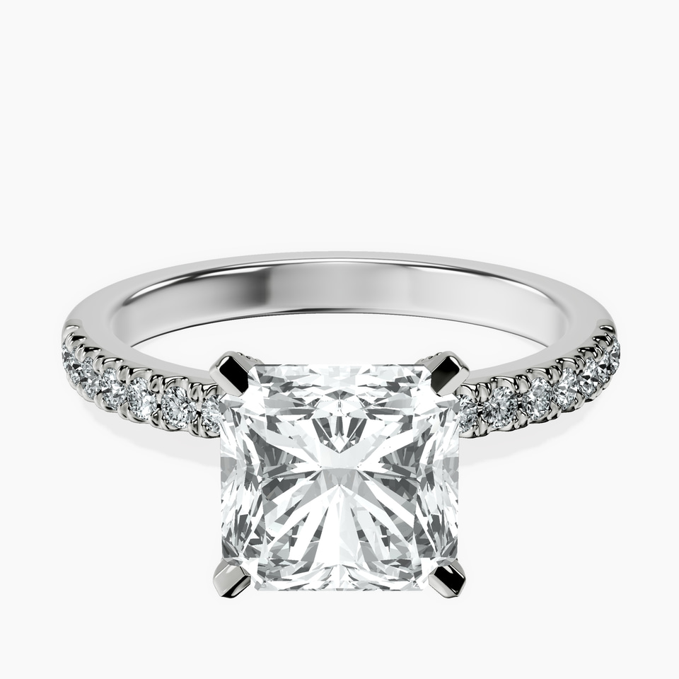 Platinum Sara Tapered Eternity Lab Diamond Ring front image