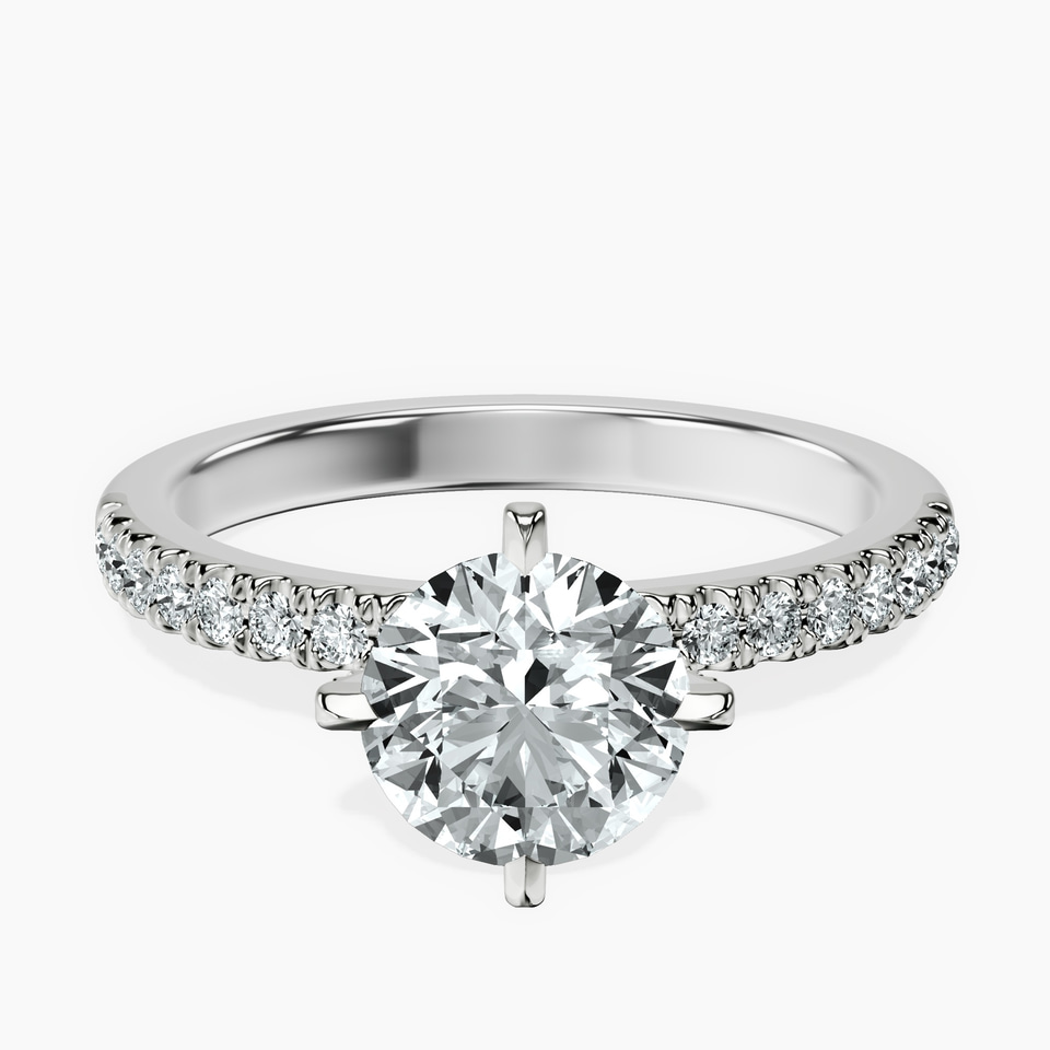 10kt White Gold Sara Tapered Eternity Lab Diamond Ring front image