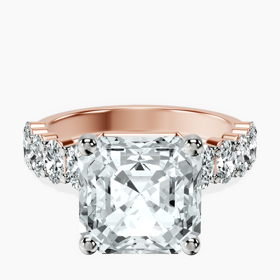 10kt Rose Gold Danica Side Oval Lab Diamond Eternity Ring front image