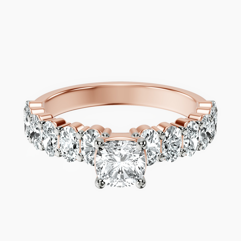 10kt Rose Gold Danica Side Oval Lab Diamond Eternity Ring front image