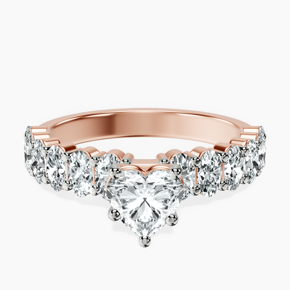 10kt Rose Gold Danica Side Oval Lab Diamond Eternity Ring front image