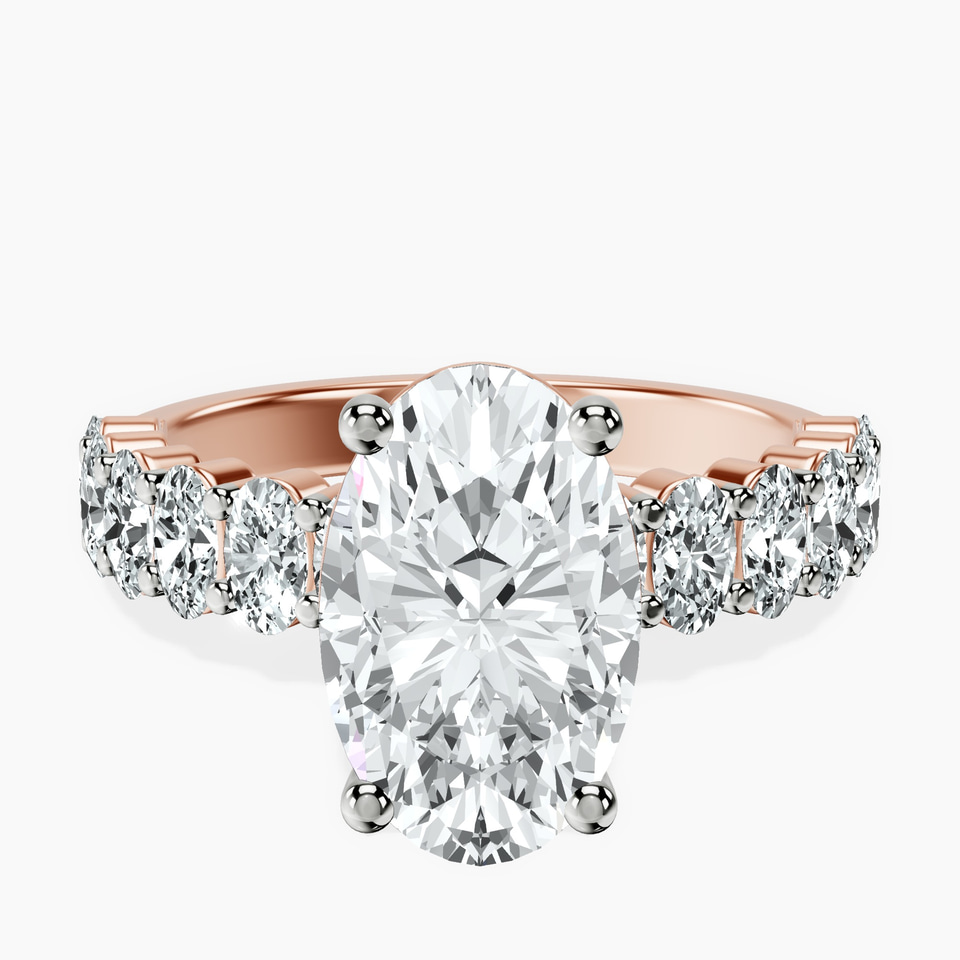 14kt Rose Gold Danica Side Oval Lab Diamond Eternity Ring front image