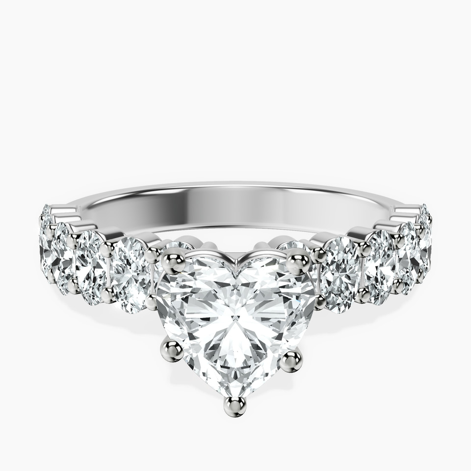 14kt White Gold Danica Side Oval Lab Diamond Eternity Ring front image