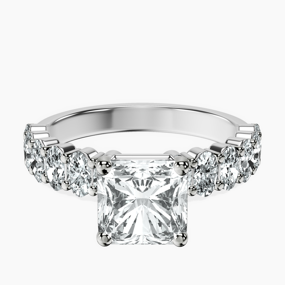 Platinum Danica Side Oval Lab Diamond Eternity Ring front image