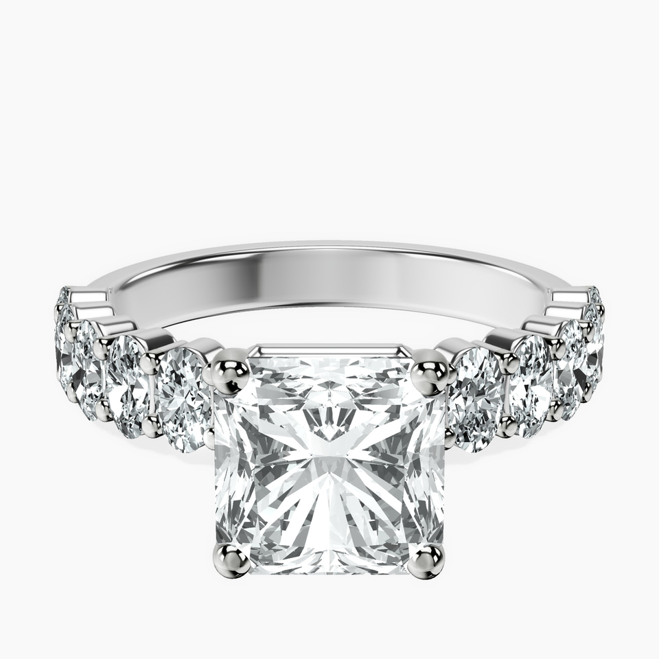Platinum Danica Side Oval Lab Diamond Eternity Ring front image
