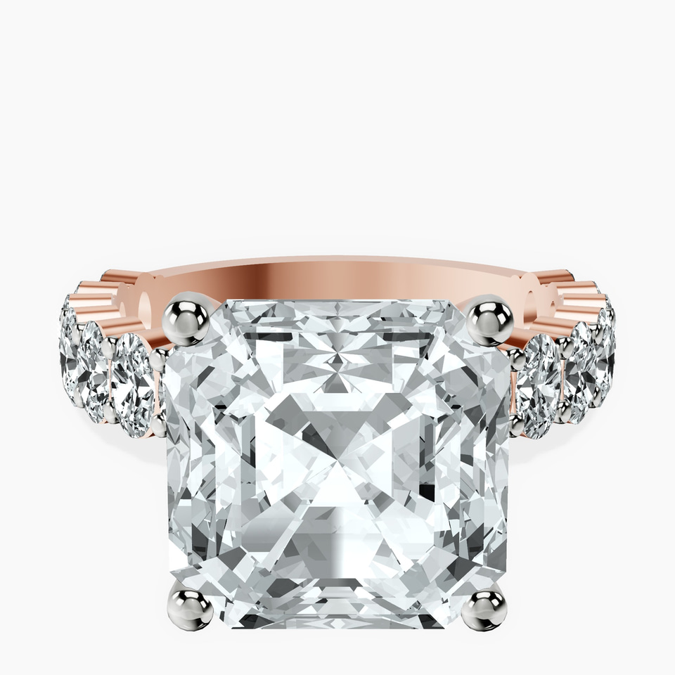 10kt Rose Gold Lillian Side Oval Lab Diamond Eternity Ring front image
