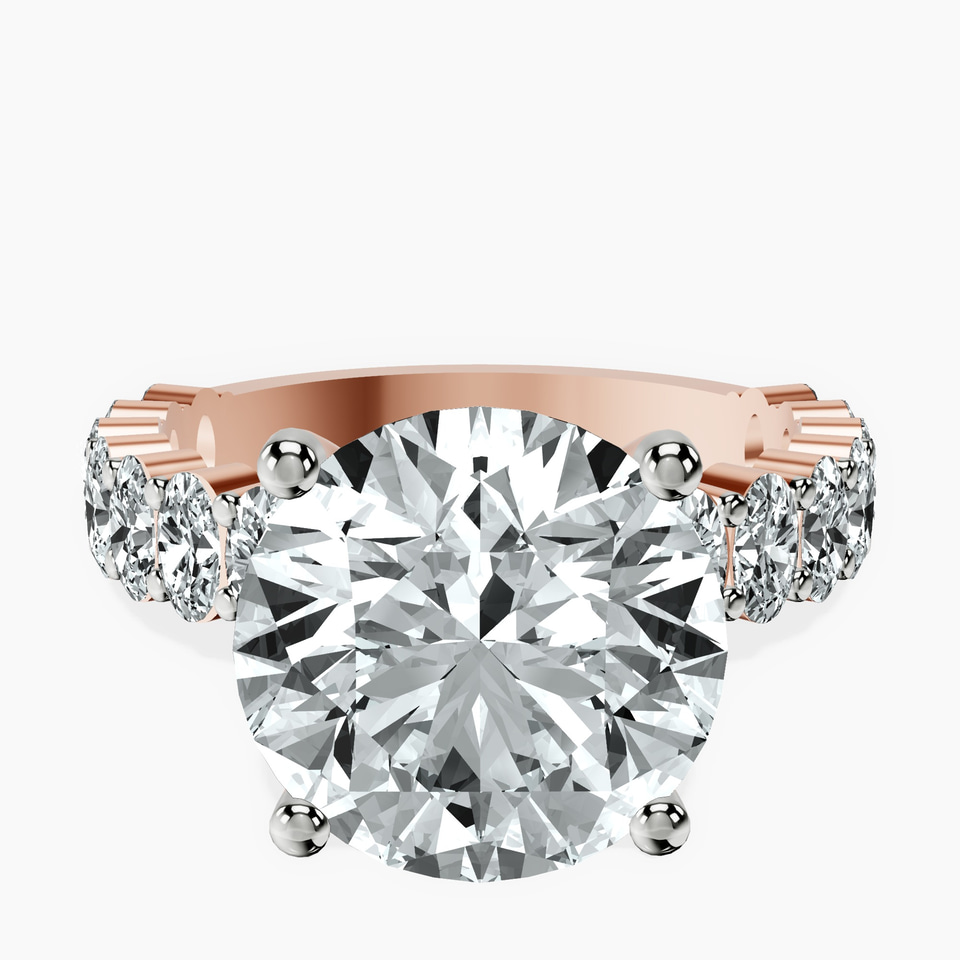 14kt Rose Gold Lillian Side Oval Lab Diamond Eternity Ring front image