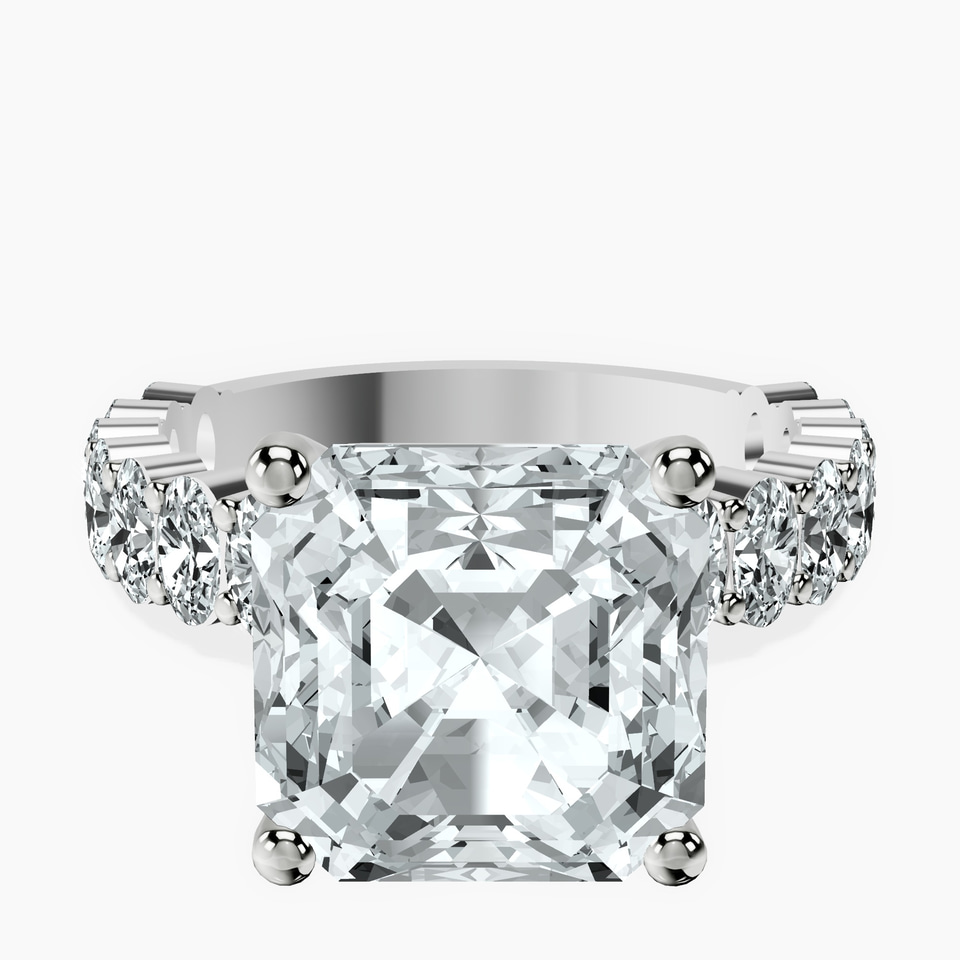 Platinum Lillian Side Oval Lab Diamond Eternity Ring front image