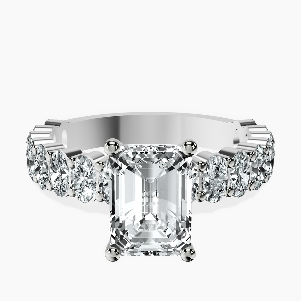 9ct White Gold Lillian Side Oval Lab Diamond Eternity Ring front image