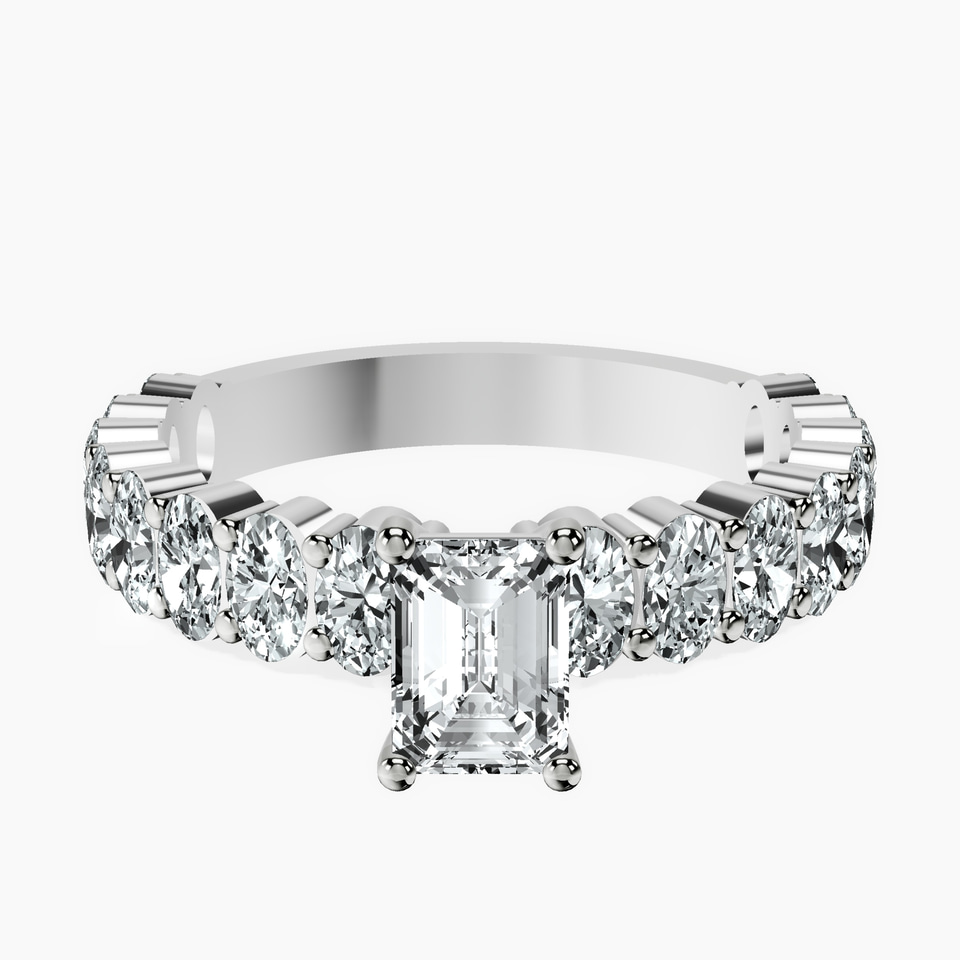 10kt White Gold Lillian Side Oval Lab Diamond Eternity Ring front image