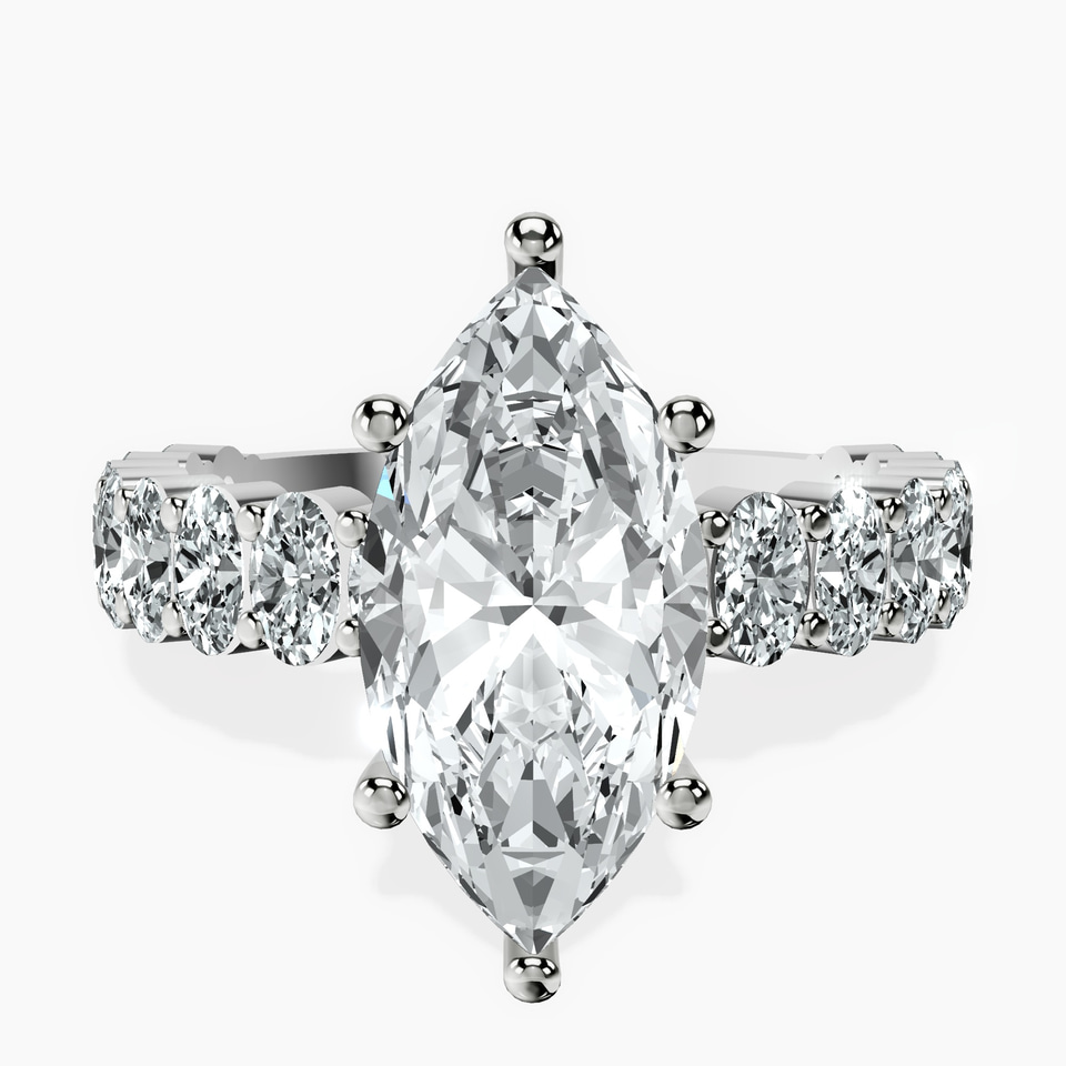 Platinum Lillian Side Oval Lab Diamond Eternity Ring front image