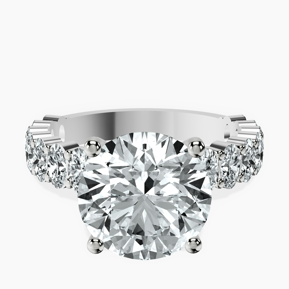 10kt White Gold Lillian Side Oval Lab Diamond Eternity Ring front image