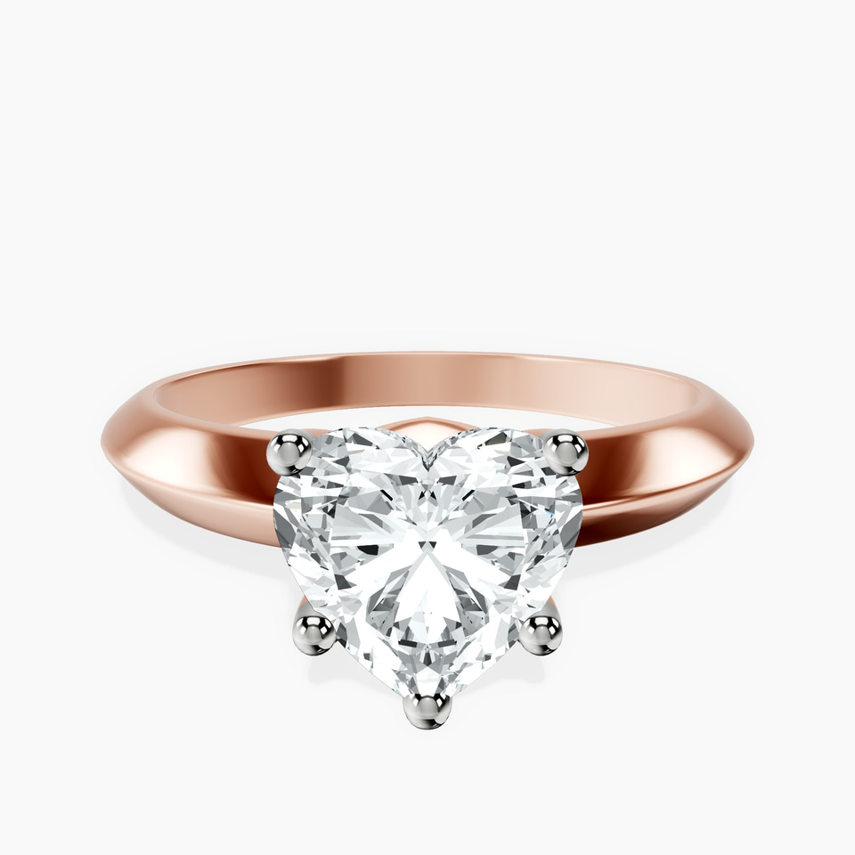 9ct Rose Gold Eloise Solitaire Knife Edge Lab Diamond Ring front image