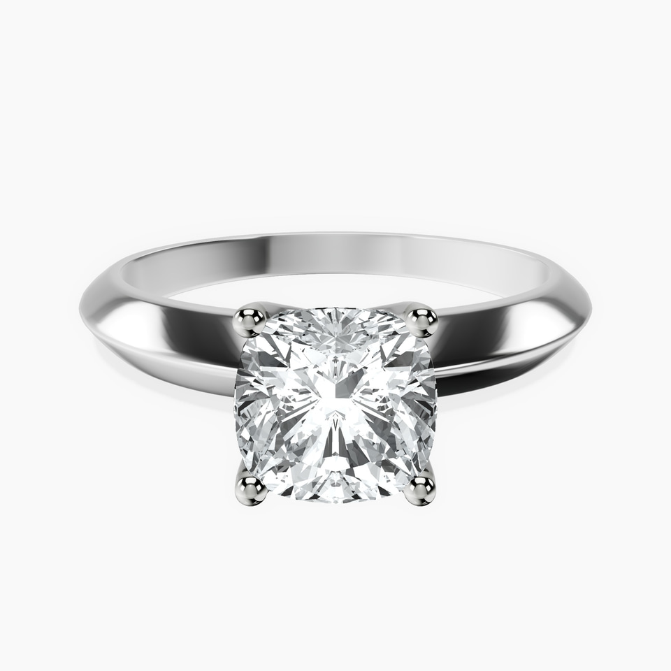10kt White Gold Eloise Solitaire Knife Edge Lab Diamond Ring front image