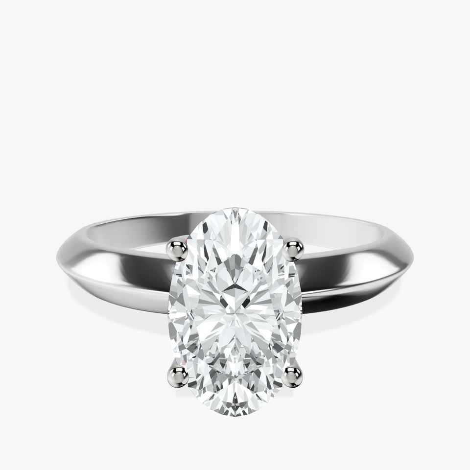 10kt White Gold Eloise Solitaire Knife Edge Lab Diamond Ring front image